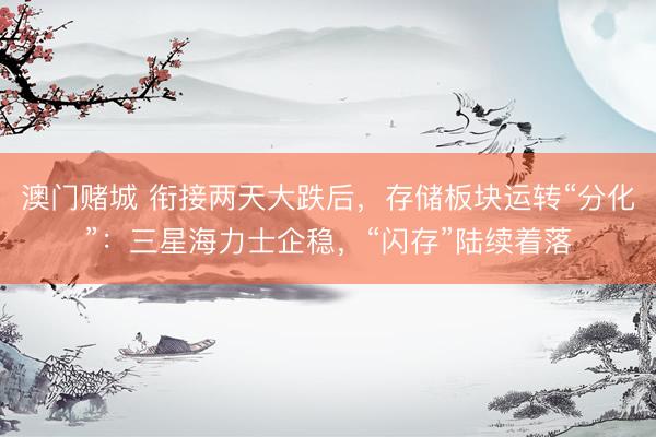澳门赌城 衔接两天大跌后，存储板块运转“分化”：三星海力士企稳，“闪存”陆续着落