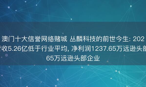 澳门十大信誉网络赌城 丛麟科技的前世今生: 2025年营收5.26亿低于行业平均, 净利润1237.65万远逊头部企业